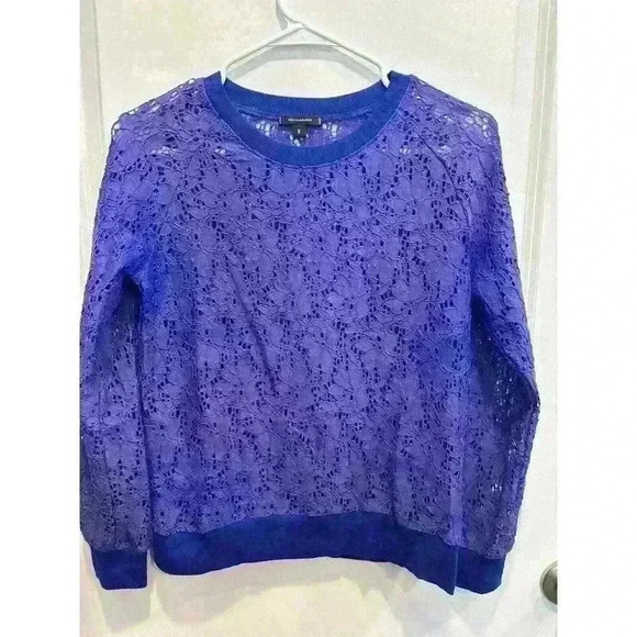Stella and Dot Long Sleeve Crocheted Sweater Size Small Blue - Picture 1 of 3